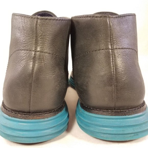 COLE HAAN LUNARGRAND  MAN BOOTS CHUKKA BLACK DISTRESSED LEATHER 8.5 M